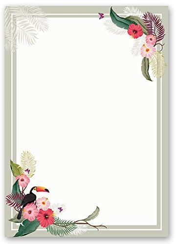 Motif Letter Paper! Seasons - Summer Summer Branches 20 Sheets DIN A4 - Paper-Media