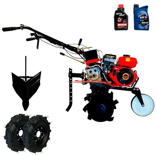 SAKAWA Motoazada Motocultor 7CV con Accesorios Arranque Eléctrico + Aceite