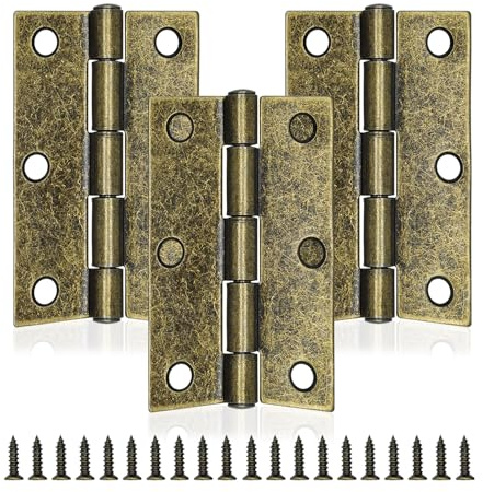 MABAHON 3pcs Retro Door Hinges,75mm(3 Inch) with 20PCS Hinge Screws(Bronze) | Bronze Butt Hinges for Outdoor and Internal Doors Home Furniture Wooden Door Hinge Thickened Folding Butt Hinge