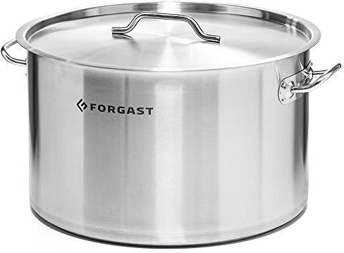 Forgast Olla alta con tapa de Acero Inoxidable | Capacidad 8 litros | Diámetro ⌀ 26 cm | La olla se puede utilizar en todo tipo de cocinas: eléctrica, gas e inducción | Aptas para el lavavajillas