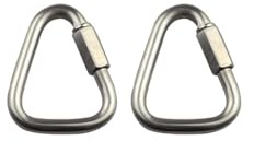 2 moschettoni a clip, in acciaio inox, a triangolo, chiusura rapida, resistente, per campeggio, escursionismo, viaggi, pesca, zaino