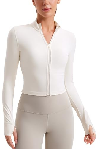 CRZ YOGA Butterluxe Beskurna sportjackor Vit aprikos L