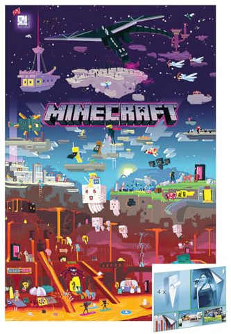 Close Up Minecraft – Affisch (World Beyond) (storlek: 61 cm x 91,5 cm) (Poster och affischremsor)