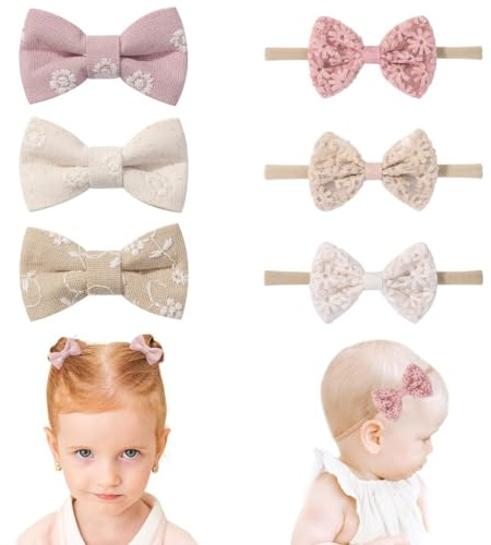3 Stück Baby Kopfbedeckung, Neugeborene Bogen Haarbänder, bedruckte Haarspangen, Baby Haarbänder Haarspangen