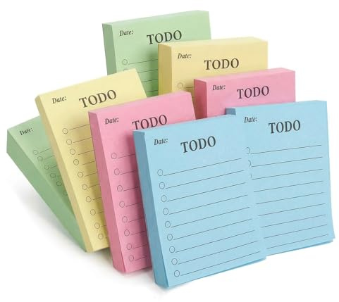 JOVYTH 400 Hojas de Notas Adhesivas, Bloc de Listas de Tareas Pendientes, Notas Adhesivas, Blocs de Notas, Notas Rayadas para Agenda, Recordatorios, Oficina, Hogar, Accesorios Escolares
