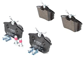 Bosch BP217 - Auto Bremsbeläge hinten - Bosch-Qualität - für leises Bremsen mit wenig Staub - ECE-R90 zertifiziert - kupferfrei - 1 Set mit 4 Bremsbelägen - mit Zubehör