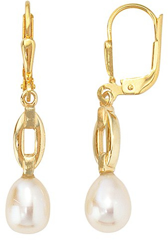 Jobo Damen-Ohrringe hängend aus 8 Karat 333 Gold mit Perlen