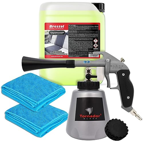 Kit de nettoyage pour voiture Tornador Black Z-020RS modèle 2019, avec technologie à ressort, détergent pour le cuir, tissu, tapis, toit
