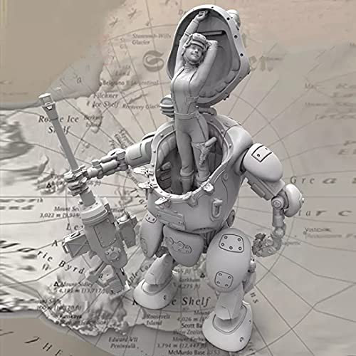 Risjc 1:35 Sci-Fi mechanische Soldatin Resin Soldat Modell unbemalt unmontiert Miniaturmodellbausatz/88432K