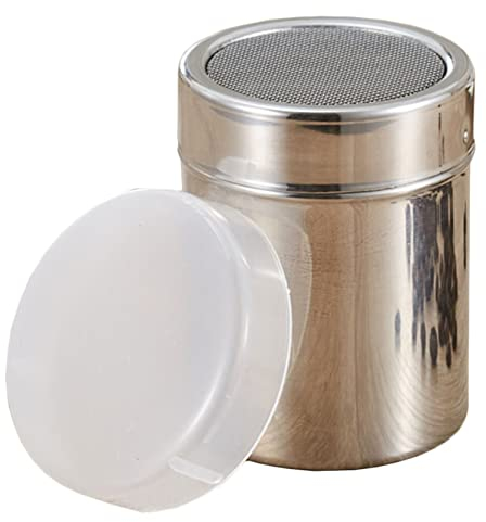 Tamis De Cuisine,Saupoudreuse à Sucre Glace, Couvercle Conservant la Fraîcheur, Farine saupoudreuses en Acier Inoxydable Tamis Patisserie Shaker Chocolat Glaçage Tamis De Cuisine (S 6*8.2cm)