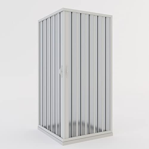 Cabina de ducha plegable de PVC 80 x 100 cm H 185 mod. Aster con apertura central