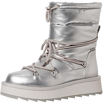 Tamaris Damen Mode-Stiefel, Silber, 37 EU