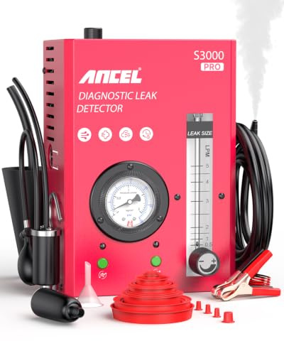 ANCEL S3000 PRO bil rök läckdetektor med inbyggd luftpump och tryckmätare, Professionell bilbränsleläckagedetektor, 12V pipeline läckagesökare för vakuum, bränsle, EVAP och andra bilsystem