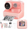 Appareil Photo Instantané Enfant,Écran HD 1080P de 2,0 Pouces,Appareil Photo Enfant Instantanée avec 3 Rouleaux de Papier d'impression et Carte SD 32G,Caméra pour Enfants pour garçons et Filles