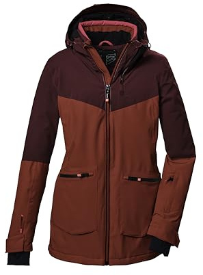 killtec Damen Skijacke/Funktionsjacke mit Kapuze, Schneefang und Unterarmventilation KSW 40 WMN SKI JCKT, rost, 46, 41973-000
