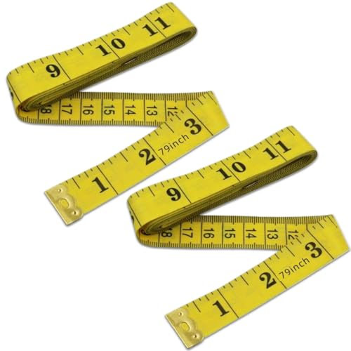 NJCXOLA 2 Pièces 200 cm/79 pouces Ruban à Mesurer, Ruban à Mesurer du Corps, Corps Inclure Goupille de Verrouillage et Bouton Poussoir Mètre Ruban, Ruban à Mesurer Souple pour Mesures Corporelles