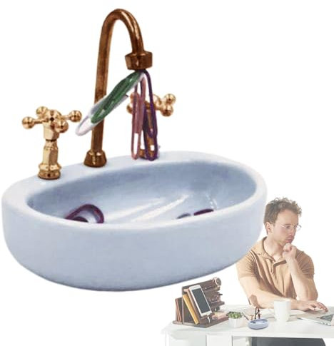 Büroklammernhalter für Waschbecken, Büroklammernhalter für Küchenspüle | Büroklammern-Spenderhalter, Schreibwaren-, Miniatur-Möbel,Effizienter, niedlicher Mehrzweck-Bürobedarf, Organizer für Stifte un