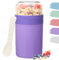 Bugucat Müslibecher to Go 520ML+250ML,Praktischer Joghurtbecher mit Löffel, Auslaufsicher Müsli Cup Becher mit Soßenbox,Müslibox Brotdose Lunchbox für Kinder & Erwachsene, Lila