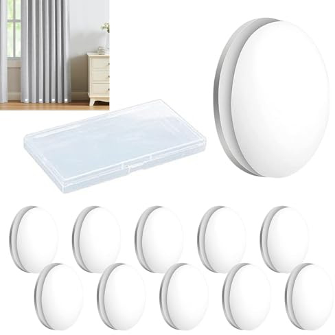 Duschdraperi magnet, 10 stycken vita runda magnetiska gardiner, duschdraperi vikter, runda magnetiska gardiner bordsdukar magneter, med en genomskinlig låda, för gardiner