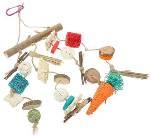 Homoyoyo Mâcher Suspendu pour Hamster Bois de Pommier Molaire Résistant à Usure pour Rongeurs et Petits Animaux Fourniture Pratique pour Soins Dentaires et Détente