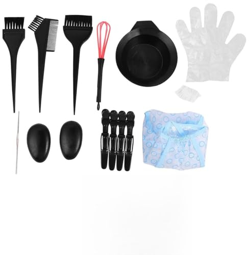IMIKEYA Kit de Coloration Capillaire en Plastique Pratique 15 Pièces Accessoires Complets pour Mèches et Balayage Couleur Aléatoire pour Coloration Professionnelle Cheveux