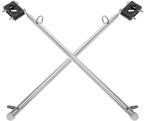 Parliky Kit de 2 Mâts de Drapeau Marin en Acier Inoxydable 385 CM Support de Pavillon pour Bateau et Yacht Accessoire Stable et Résistant à la Corrosion pour Voiliers et Bateaux de Pêche