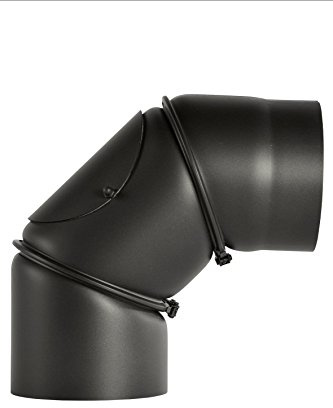 Rauchrohr Bogen drehbar mit Tür ø 120 schwarz #310 2mm