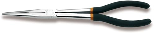 BETA - Set 2 Pinze a Becchi Mezzotondi Lunghissimi Zigrinati con Doppio Snodo e Manici in PVC Antiscivolo, Pinze Professionali per Accessi Difficili, Manutenzione Tecnica, 1009L/DP-S2