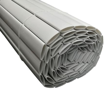 Brise Vue Jardin, 1 x 3 m - Brise Vue Imitation Canisse Double Face, Blanc, 300 g/m², PVC - Brise Vue Balcon, Terrasse, Clôture - Occultant Grillage, Anti UV, Résistant Vent et Déchirures - - Blanc