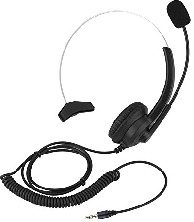 Zerone Auriculares para Centro de Llamadas H300, Auriculares con micrófono con cancelación de Ruido y Control de 3,5mm con 4 Conexiones para teléfonos y Juegos de PC
