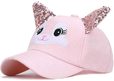 ShFhhwrl Cappellino da Baseball Ricamo Berretto da Baseball per Bambini Cappello Lucido Orecchie di Coniglio Bella Ragazza Ragazzo Bambini Snapback Regolabile