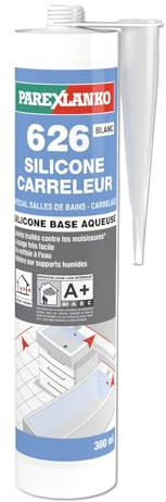 PAREXLANKO - Mastic silicone - 626 Silicone Carreleur - Beige - 300ml | Spécial carrelage et salles de bains - Antifongique - Idéal pour carreleurs - Bonne adhérence sur support humide