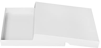 Natürlich verpacken Faltschachtel 20,5 x 20,5 x 2,5 cm, Weiß, mit Deckel, Karton - 10er Set