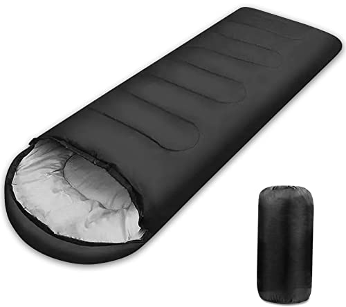 Joyart Schlafsack für Camping Alle Jahreszeiten -8°C - 20°C Winter Schlafsack Leichtgewichtig, Wasserdicht und Warm für Erwachsene, Rucksackreisen, Camping, Wandern und Reisen-Schwarz, 1,8KG
