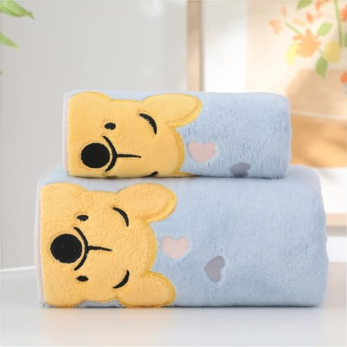 Set Asciugamani Bagno Viso e Bidet per Bambini, Asciugamano Per Bambini, Asciugamani Spugna Asciugatura Rapida Morbidi, Soffici e Altamente Assorbenti Per Spiaggia Nuoto Doccia,Blu,Towel+Bath Towel