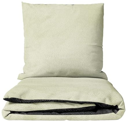 Leonado Vicenti Juego de ropa de cama de invierno de forro polar, mullida, reversible, 2 piezas, 135 x 200 cm