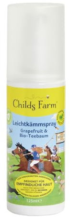 Childs Farm Kinder Leichtkämmspray 125 ml | Grapefruit und Bio-Teebaum | Entwirrt und glättet | Geeignet für trockene, empfindliche und auch zu Neurodermitis neigende Haut