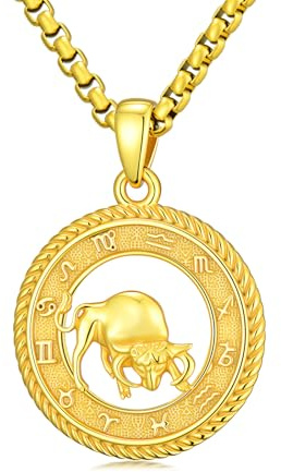 PARYFO stjärntecken halsband 12 stjärntecken hänge halsband horoskop kedja oxiderat/guld berlock konstellationer astrologi halsband födelsedag presenter för män kvinnor födelsedagspresent, 22MM