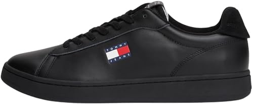 Tommy Jeans Uomo Sneakers con Suola Preformata Archive '98 in Pelle, Nero (Black), 46