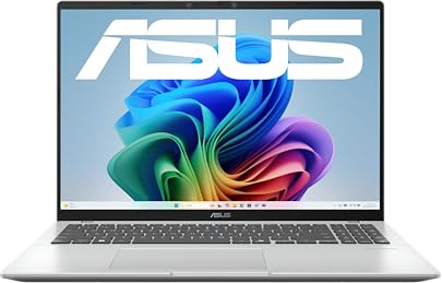 ASUS Vivobook 16 X1607QA Laptop, Snapdragon X X1-26-100, 16 Zoll WUXGA IPS Display, 16GB RAM, 512GB SSD, QC Adreno GPU, Win11 Home, Cool Silver