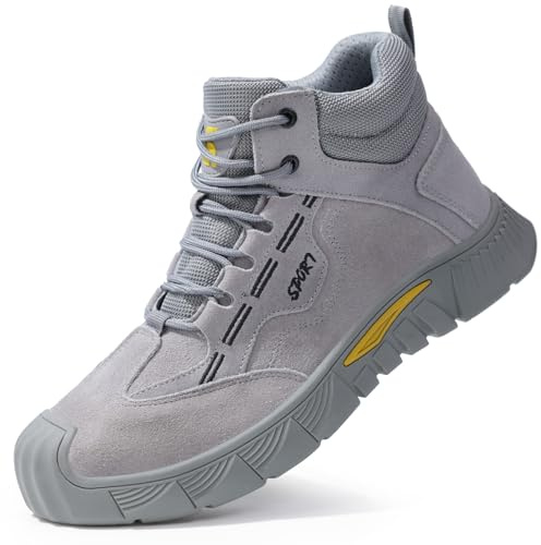 LAoutun Safety Boots Mens Slip on CE Certified Steel Toe Cap Boots