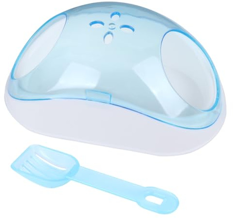 TOYZFRIENDY Recipiente de Baño para Hámster y Chinchilla Pequeño, Plástico Azul con Pala para Arena, Casa de Baño de Arena Portátil para Mascotas Pequeñas, Adecuado para Color Color Aleatorio