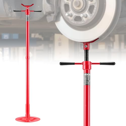 VEVOR Support de Fosse et de sous Pont 0,5 t, Chandelle Haute à Hauteur Réglable 137,2-213 cm, pour Entretien Voiture Sécurité Atelier, Vis Autobloquante, Poignée Pivotante Montée sur Roulement