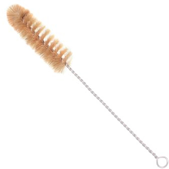 Eisco Labs Tan Nylon Test Tube Brush, 9 Total Length, 3.5 Brush Length, 1 1/8 (29mm) Diameter