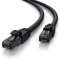 CSL Cat 7 Network Cable Black Series Gigabit Ethernet LAN Cable Cotton Sheath 10000 Mbits Patch Cable Cat.7 Raw Cable S FTP PIMF Shielding with RJ 45 Plug Switch Router Modem Gaming