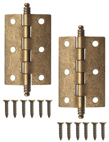 FUXXER® Lot de 2 charnières en métal antique aspect fer bronze vintage 79 x 37 mm