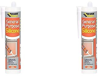 Everbuild EVBGPSCL General Purpose Silicone Sealant, Clear, 280 ml (Pack of 2)