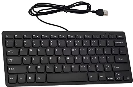 OHHXGK USB Wired Mini Keyboard, Slim Ergonomic Keyboard Small Compact Simple Wired Business Keyboards for Laptop and Desktop Computer, Plug and Play
