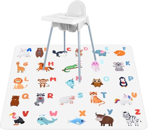 Vicloon Bebé Cojín de Silla, 135 * 135cm Esterilla para Trona, Estera Splat de para Debajo de la Silla Alta, Impermeable Picnic Manteles, Alfombrilla para Silla de Sobremesa, No Incluye tronas