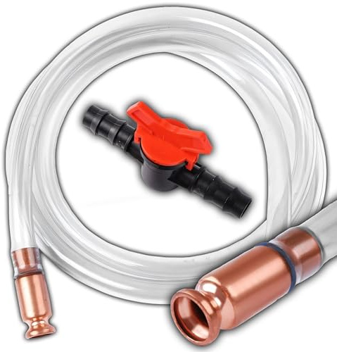 Retoo Självsugande slang 180 cm, sugslang 13 mm, bränsleledning, Ø huvud ca. 1,5 cm/Ø rör ca 1,8 cm, bensinslang, oljeslang dieselslang för bränsle bil motorcykel traktorer